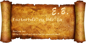 Eszterházy Béla névjegykártya